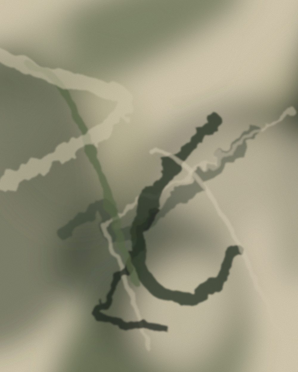 Deep greens layered over pale ochre
